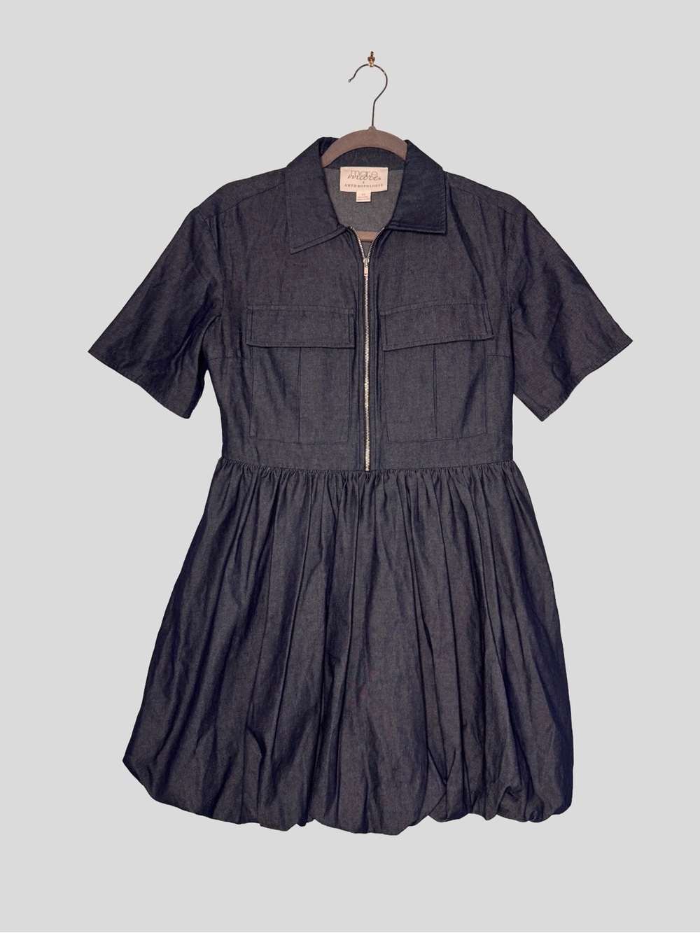 Anthropologie x Mare Mare Denim Bubble-Hem Dress - Picture 4 of 7